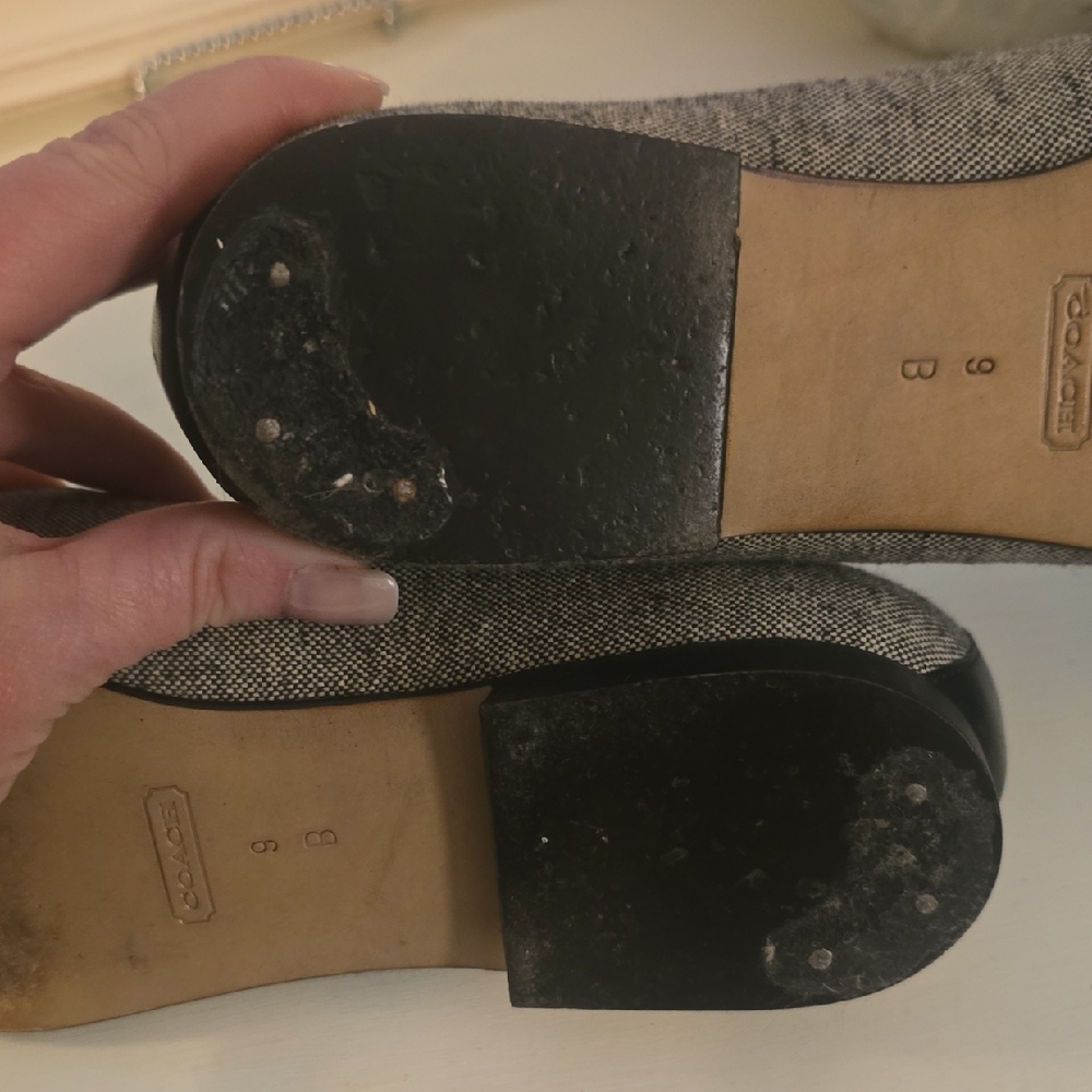 COACH Women's Black and Cream Bow Loafers - Picture 6 of 6